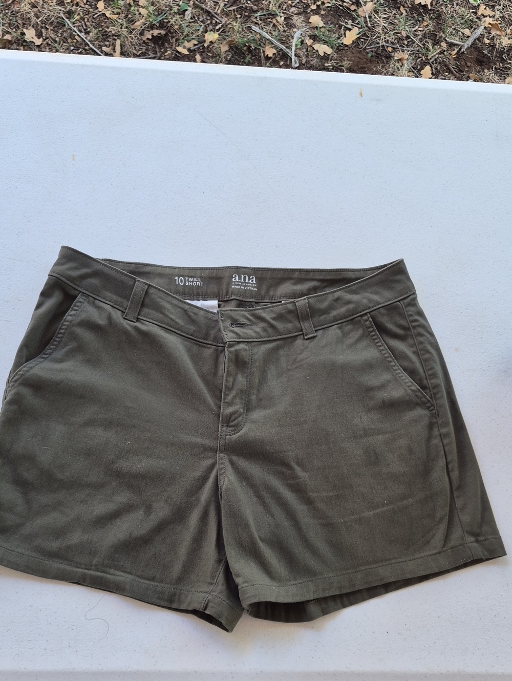 a.n.a Olive Green Women's Casual Twill Shorts
